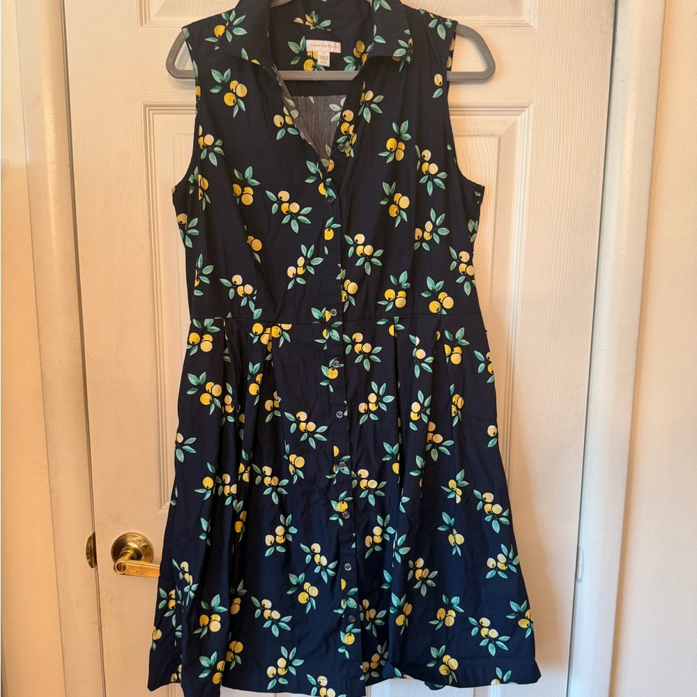 Charter Club Navy Floral Midi Dress
